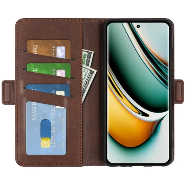 SIDE Peňaženkové puzdro pre Realme 11 Pro 5G tmavohnedé
