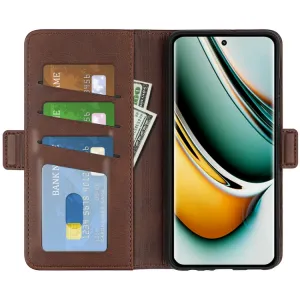 SIDE Peňaženkové puzdro pre Realme 11 Pro 5G tmavohnedé