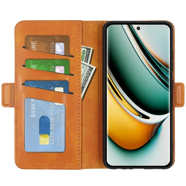 SIDE Peňaženkové puzdro pre Realme 11 Pro 5G svetlohnedé