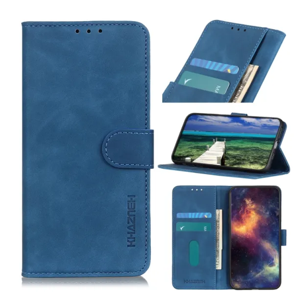 KHAZNEH RETRO Peňaženkové puzdro pre Xiaomi Poco X6 Pro 5G modré