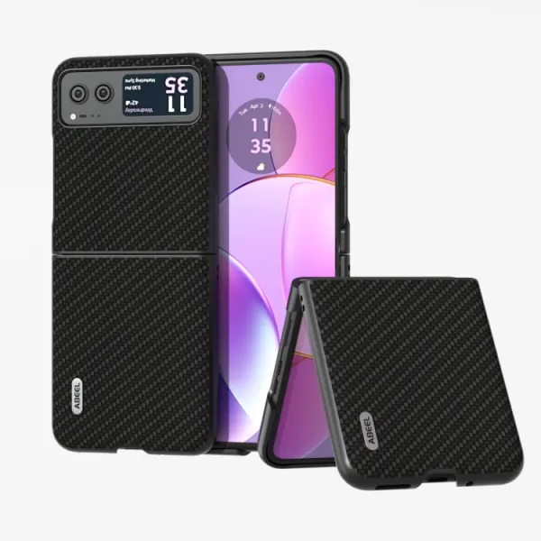 ABEEL CARBON Plastový kryt Motorola Razr 40 čierny