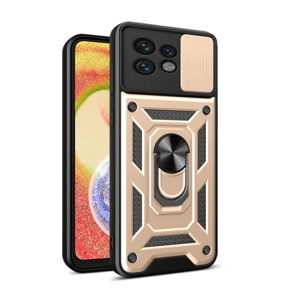 RING CAMERA Kryt s držiakom pre Motorola Edge 40 Pro zlatý