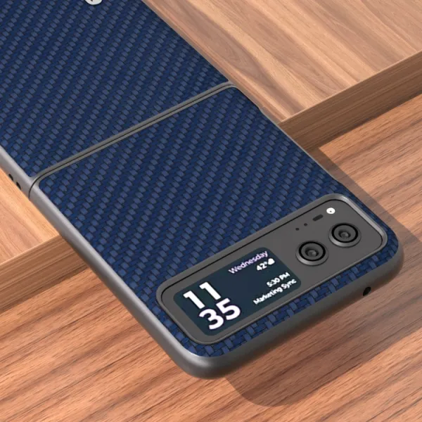 ABEEL CARBON Plastový kryt Motorola Razr 40 tmavomodrý