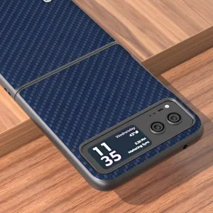 ABEEL CARBON Plastový kryt Motorola Razr 40 tmavomodrý