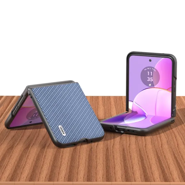 ABEEL CARBON Plastový kryt Motorola Razr 40 svetlomodrý