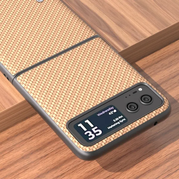 ABEEL CARBON Plastový kryt Motorola Razr 40 béžový