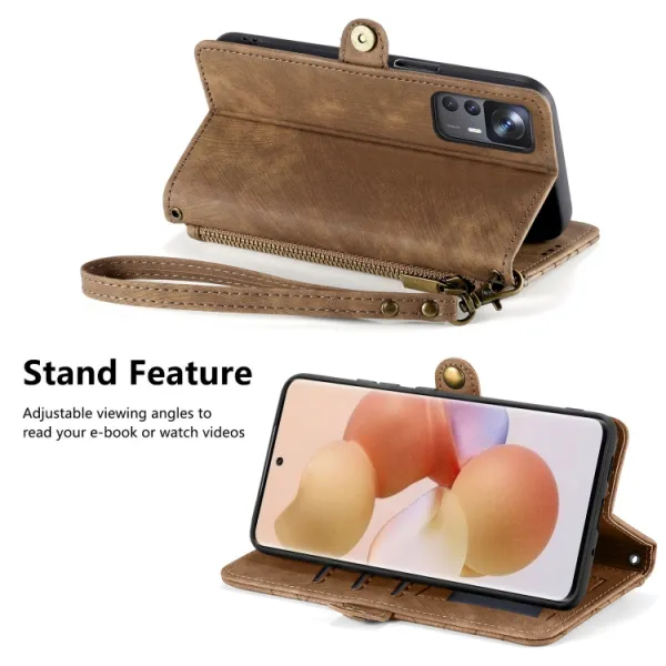 GEOM Peňaženkové puzdro pre Xiaomi 13 hnedé