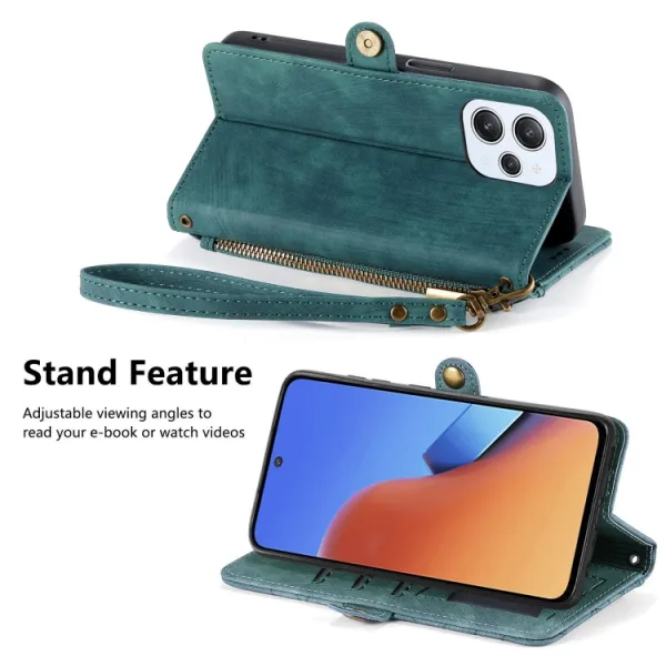 GEOM Peňaženkové puzdro pre Xiaomi Redmi 12 zelené