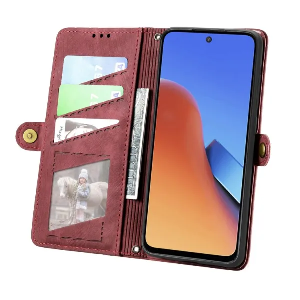 GEOM Peňaženkové puzdro pre Xiaomi Redmi Note 12 červené