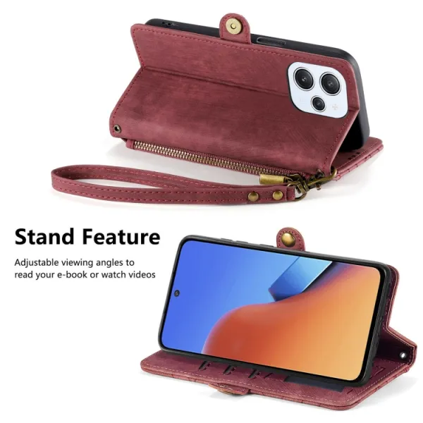GEOM Peňaženkové puzdro pre Xiaomi Redmi Note 12 červené