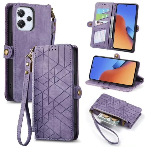 GEOM Peňaženkové puzdro pre Xiaomi Redmi 12 fialové