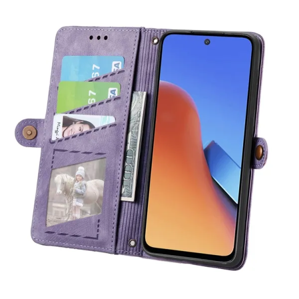 GEOM Peňaženkové puzdro pre Xiaomi Redmi Note 12S fialové