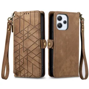 GEOM Peňaženkové puzdro pre Xiaomi Redmi Note 12 hnedé