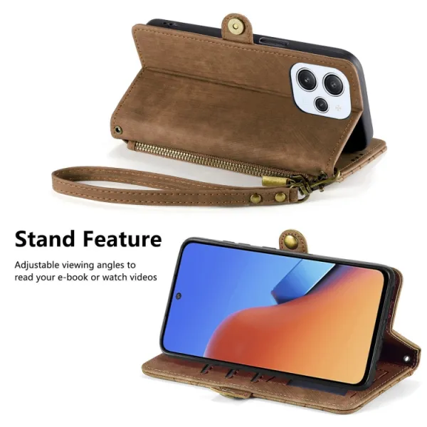 GEOM Peňaženkové puzdro pre Xiaomi Redmi Note 12S hnedé