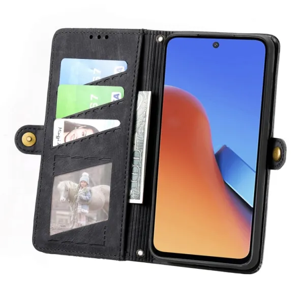 GEOM Peňaženkové puzdro pre Xiaomi Redmi Note 12 čierne