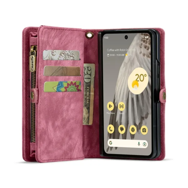 WALLET Ochranný kryt s peňaženkou 2v1 pre Google Pixel Fold červený
