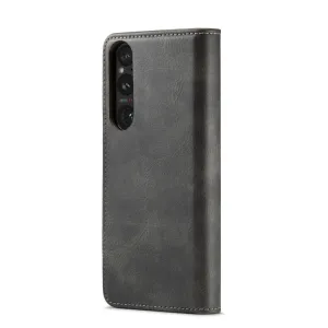 DG.MING Peňaženkový obal 2v1 Sony Xperia 1 V šedý