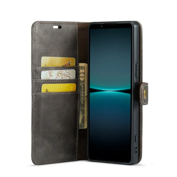 DG.MING Peňaženkový obal 2v1 Sony Xperia 1 V šedý