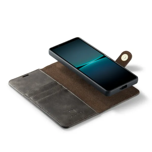 DG.MING Peňaženkový obal 2v1 Sony Xperia 1 V šedý