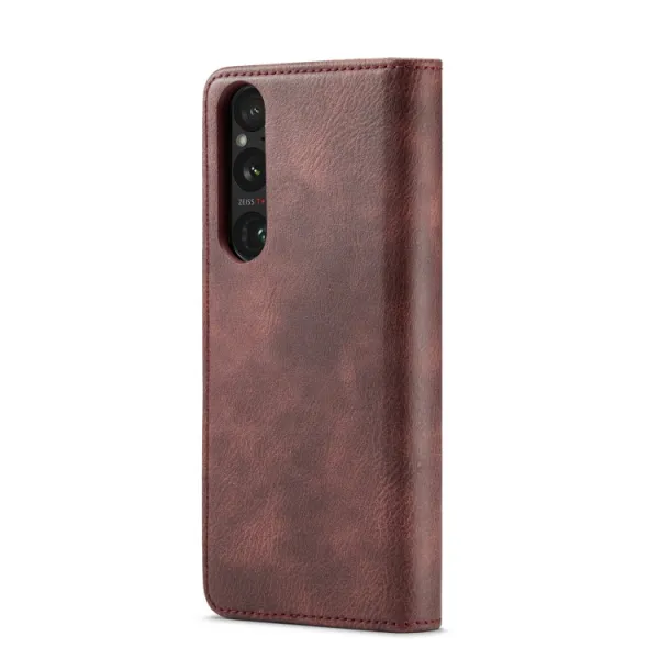 DG.MING Peňaženkový obal 2v1 Sony Xperia 1 V červený