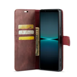 DG.MING Peňaženkový obal 2v1 Sony Xperia 1 V červený