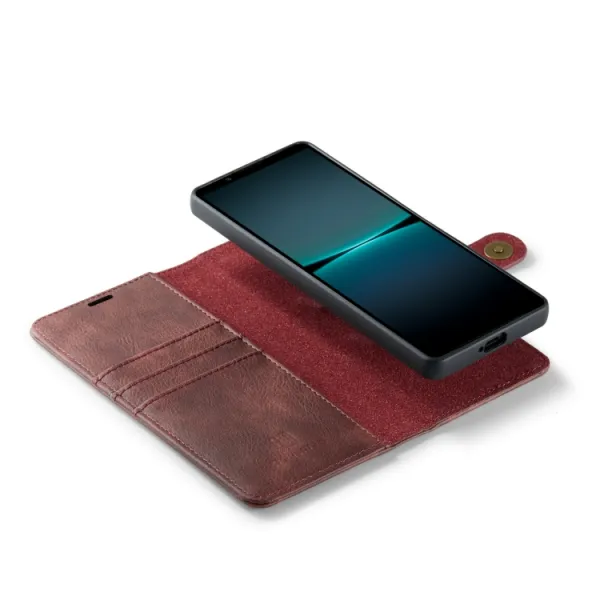 DG.MING Peňaženkový obal 2v1 Sony Xperia 1 V červený