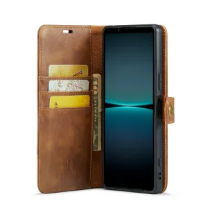 DG.MING Peňaženkový obal 2v1 Sony Xperia 1 V hnedý