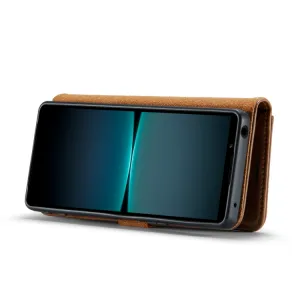 DG.MING Peňaženkový obal 2v1 Sony Xperia 1 V hnedý