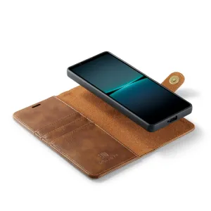 DG.MING Peňaženkový obal 2v1 Sony Xperia 1 V hnedý