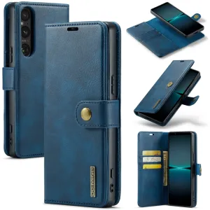 DG.MING Peňaženkový obal 2v1 Sony Xperia 1 V modrý