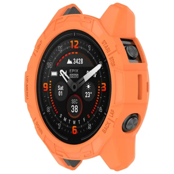 TPU HALF COVER Obal pre Garmin Fenix 7S / Fenix 7S Pro oranžový