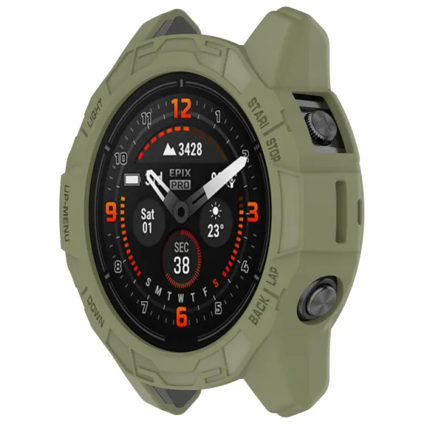 TPU HALF COVER Obal pre Garmin Fenix 7S / Fenix 7S Pro zelený