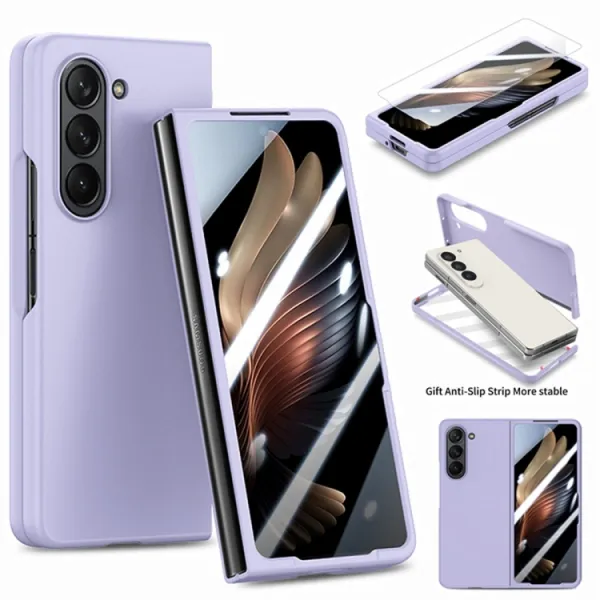 EXTRA PC Plastový kryt so sklom pre vonkajší displej Samsung Galaxy Z Fold5 5G  fialový