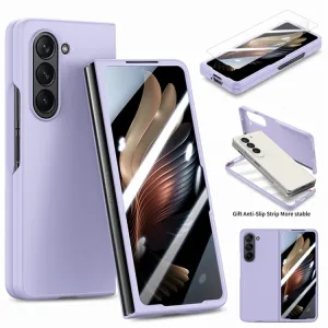 EXTRA PC Plastový kryt so sklom pre vonkajší displej Samsung Galaxy Z Fold5 5G  fialový