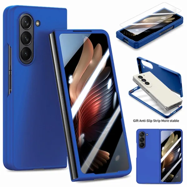 EXTRA PC Plastový kryt so sklom pre vonkajší displej Samsung Galaxy Z Fold5 5G  tmavomodrý
