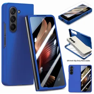 EXTRA PC Plastový kryt so sklom pre vonkajší displej Samsung Galaxy Z Fold5 5G  tmavomodrý