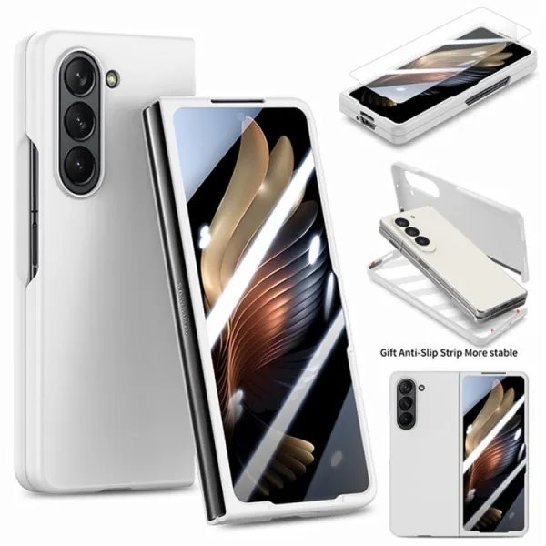 EXTRA PC Plastový kryt so sklom pre vonkajší displej Samsung Galaxy Z Fold5 5G  biely