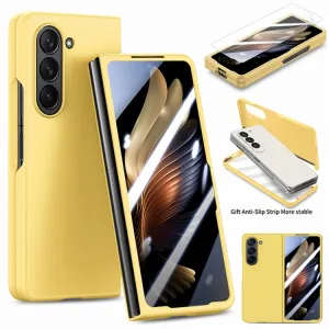 EXTRA PC Plastový kryt so sklom pre vonkajší displej Samsung Galaxy Z Fold5 5G  žltý