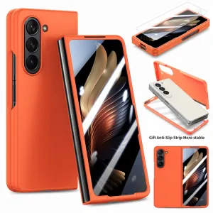 EXTRA PC Plastový kryt so sklom pre vonkajší displej Samsung Galaxy Z Fold5 5G  oranžový