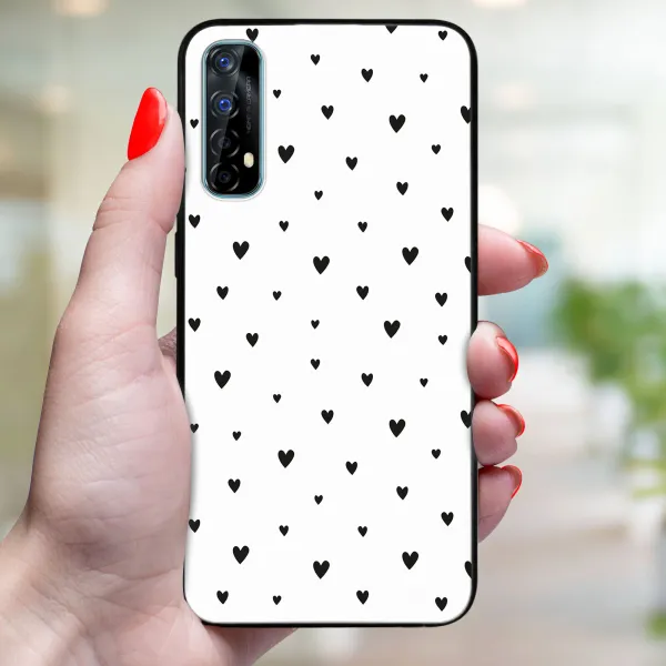 MY ART Ochranný kryt Realme 7 BLACK HEARTS (167)