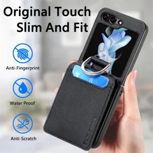 JSM CARD Kryt s priehradkami pre karty Samsung Galaxy Z Flip5 5G béžový