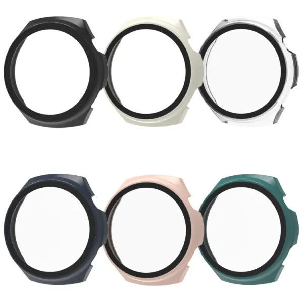PC FULL COVER Plastový kryt so sklom pre Huawei Watch 4 biely