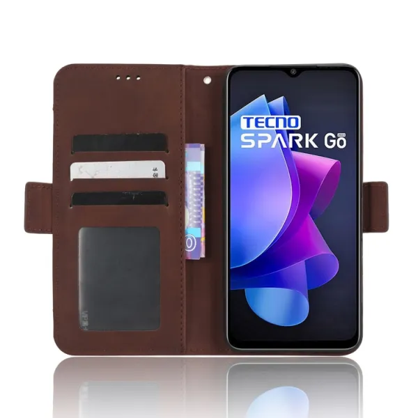 SLOT Peňaženkový obal pre Tecno Spark Go 2023 hnedý