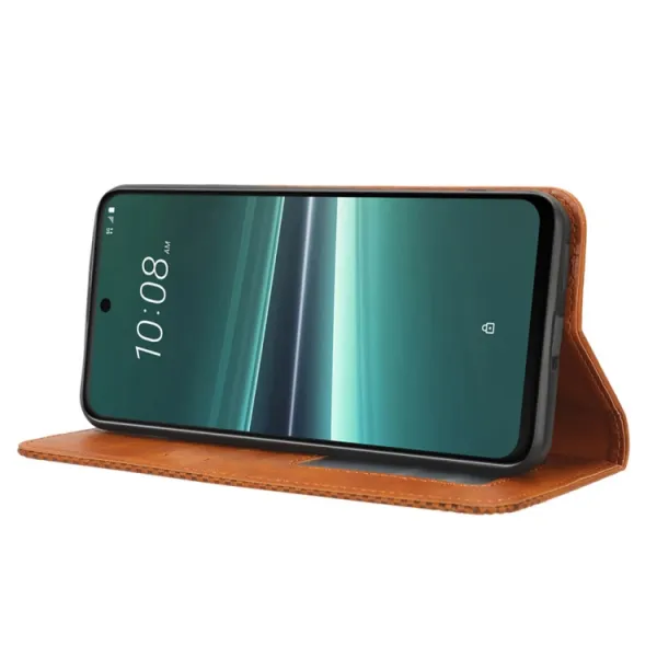 BUSINESS Peňaženkový kryt pre HTC U23 Pro hnedý