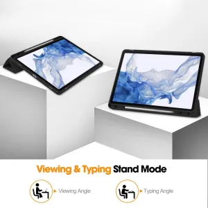 LEATHER Zaklápací obal pre Samsung Galaxy Tab S9 čierny