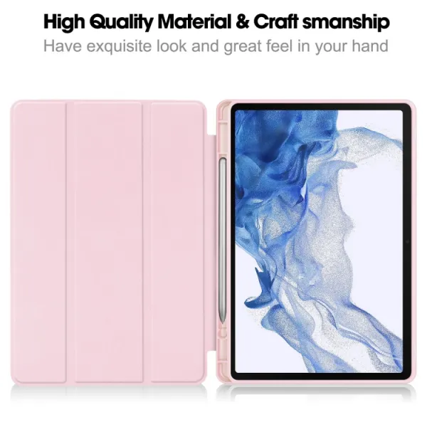 LEATHER Zaklápací obal pre Samsung Galaxy Tab S9 ružový