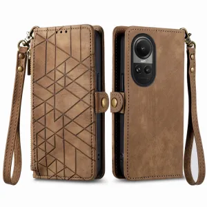GEOM Peňaženkové puzdro pre Oppo Reno10 5G / Reno 10 Pro 5G hnedé