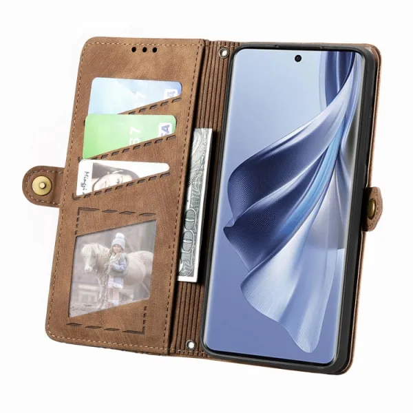 GEOM Peňaženkové puzdro pre Oppo Reno10 5G / Reno 10 Pro 5G hnedé