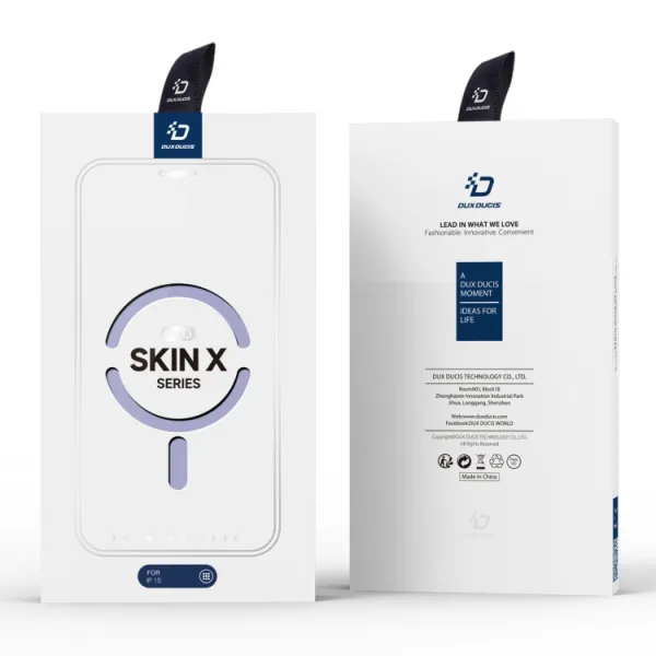 DUX X PRO Zaklápacie puzdro s MagSafe pre Apple iPhone 15 Plus fialové