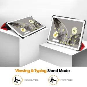 LEATHER Zaklápací kryt pre Google Pixel Tablet červený